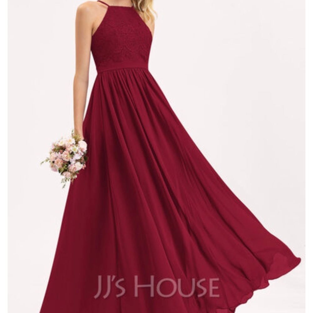 Burgundy bridesmaids dress